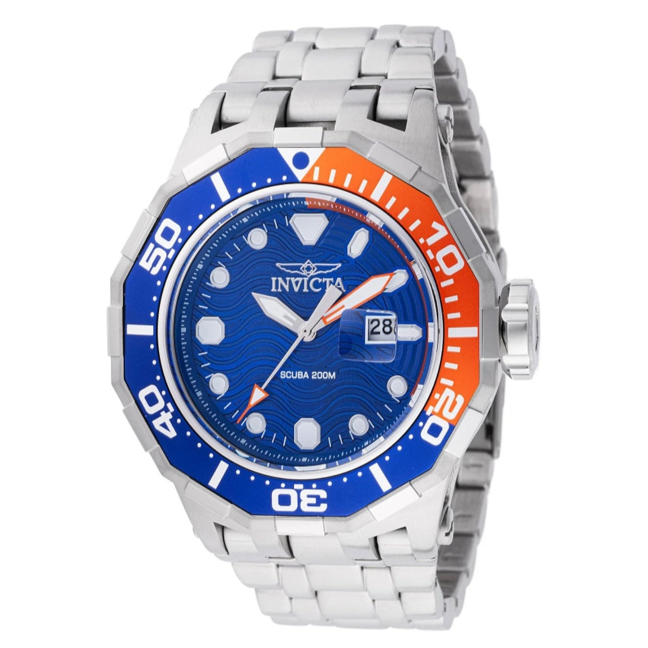 Invicta Men´s PRO DRIVER 52mm ORANGE/BLUE Dial Stainless Steel Watch - NEW