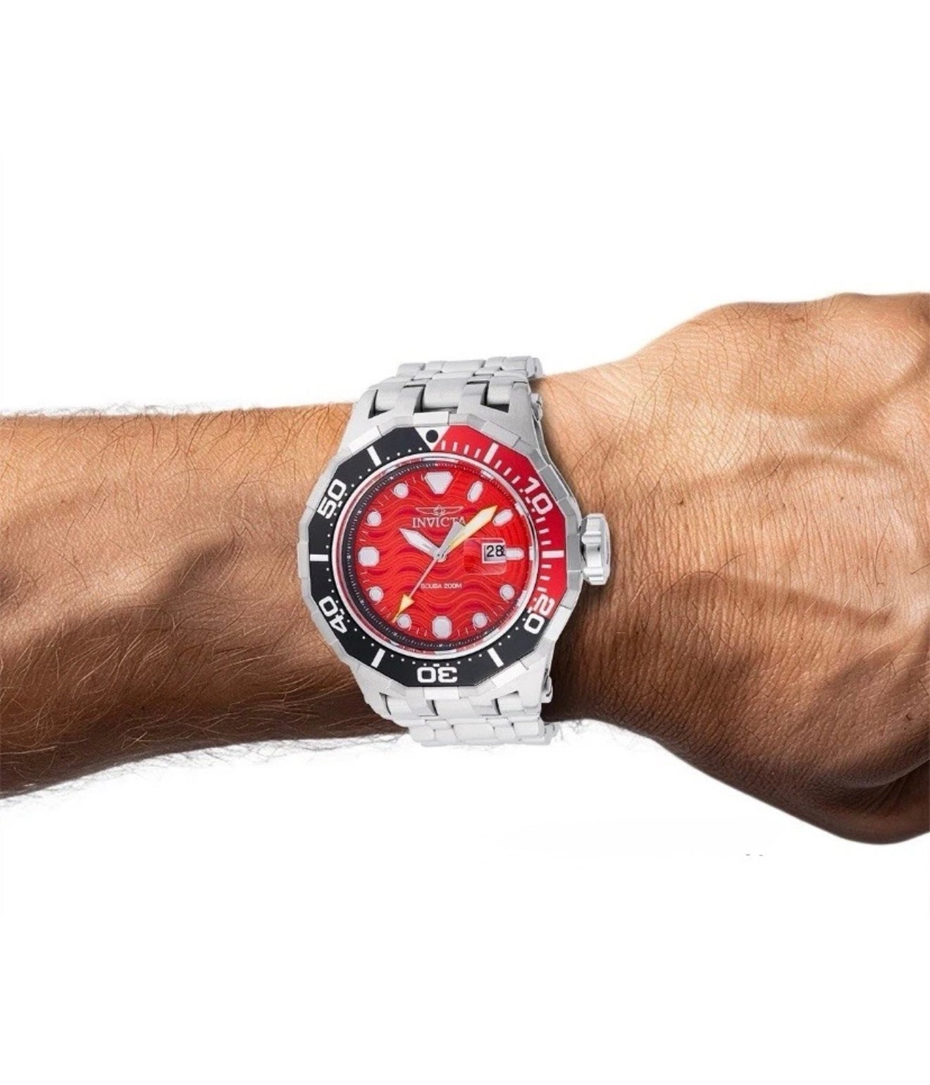 Invicta Men´s PRO DRIVER 52mm  Quartz Red Dial Red/Black Bezel Stainless Steel Watch - NEW