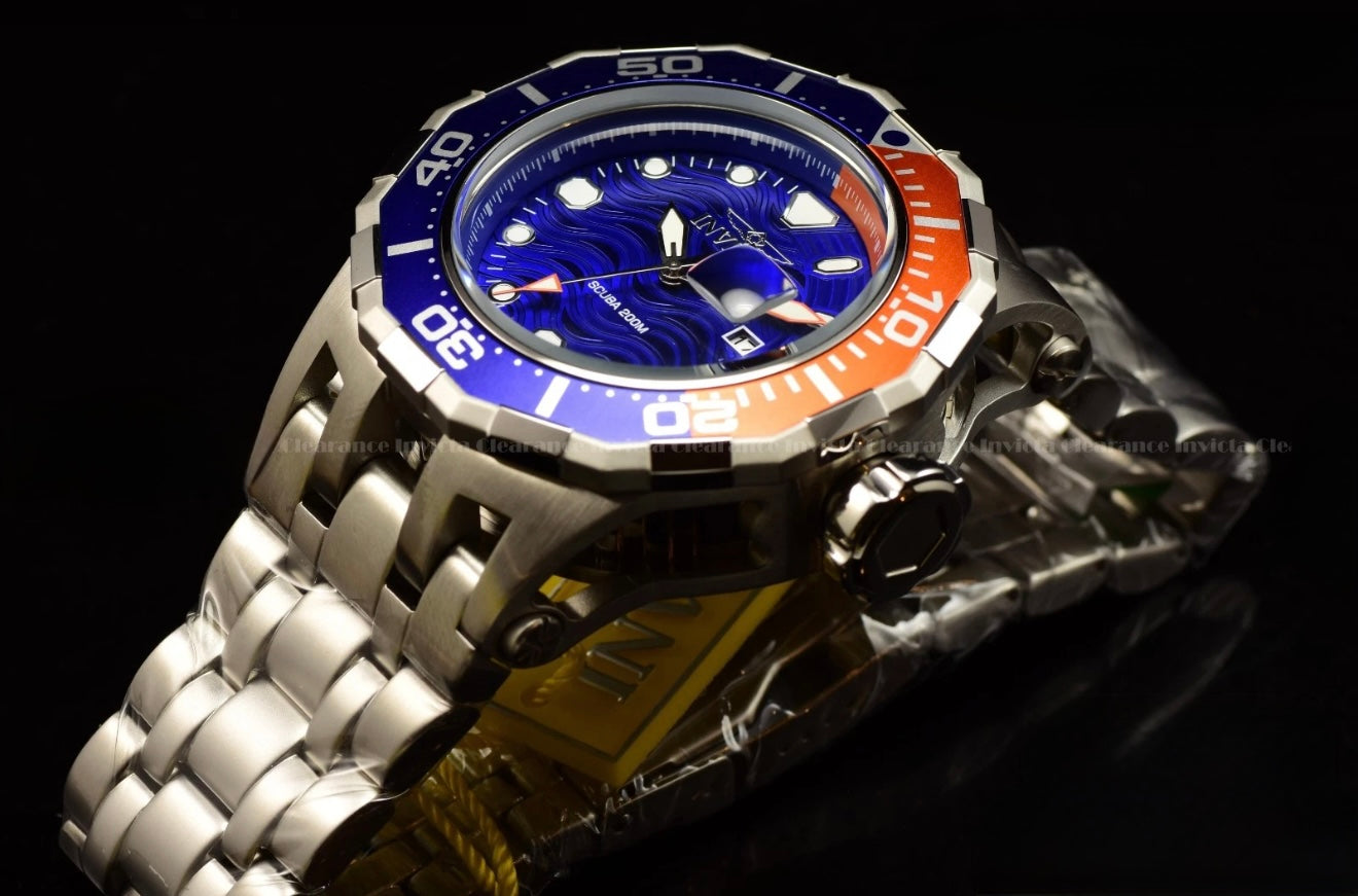 Invicta Men´s PRO DRIVER 52mm ORANGE/BLUE Dial Stainless Steel Watch - NEW