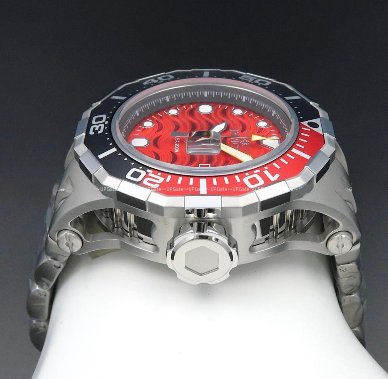 Invicta Men´s PRO DRIVER 52mm  Quartz Red Dial Red/Black Bezel Stainless Steel Watch - NEW