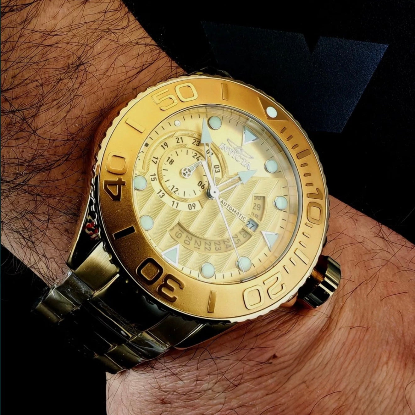 Invicta Grand Driver Men´s  Automatic Gold Dial 52mm
