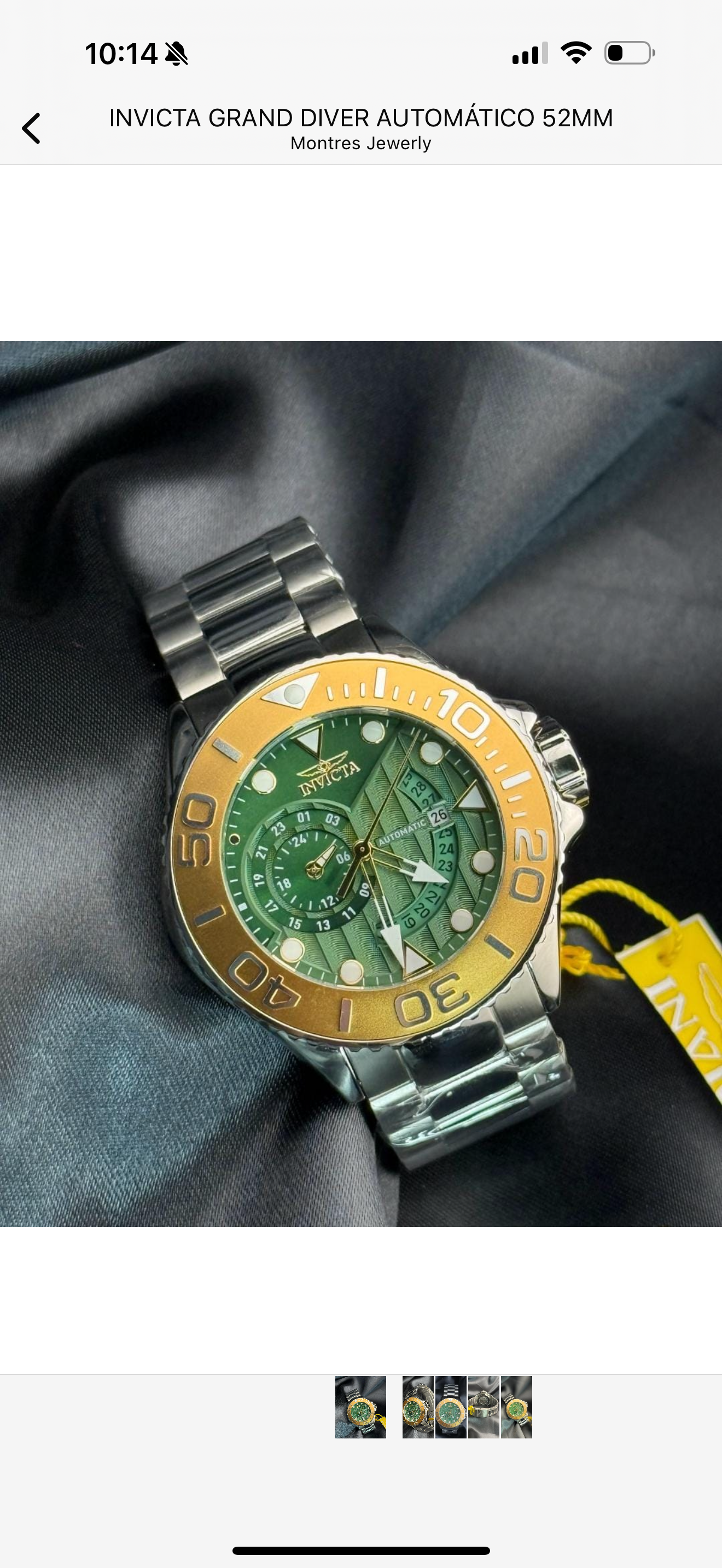 Invicta Grand Diver Green Dial Silver Tone Automatic Men´s Watch 52mm - 200m