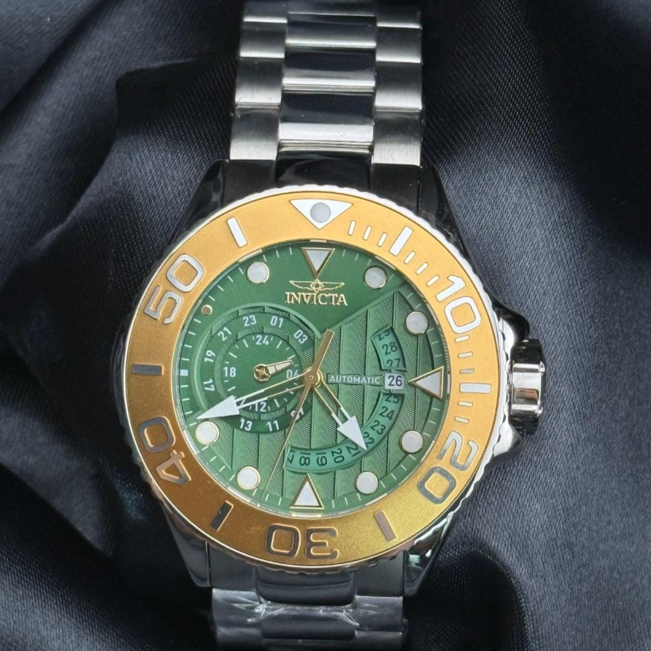 Invicta Grand Diver Green Dial Silver Tone Automatic Men´s Watch 52mm - 200m