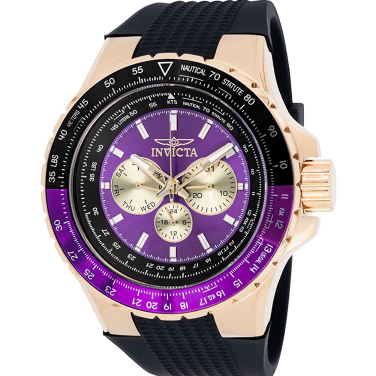 Invicta Purple/Blak Aviator Men´s 50mm Quartz