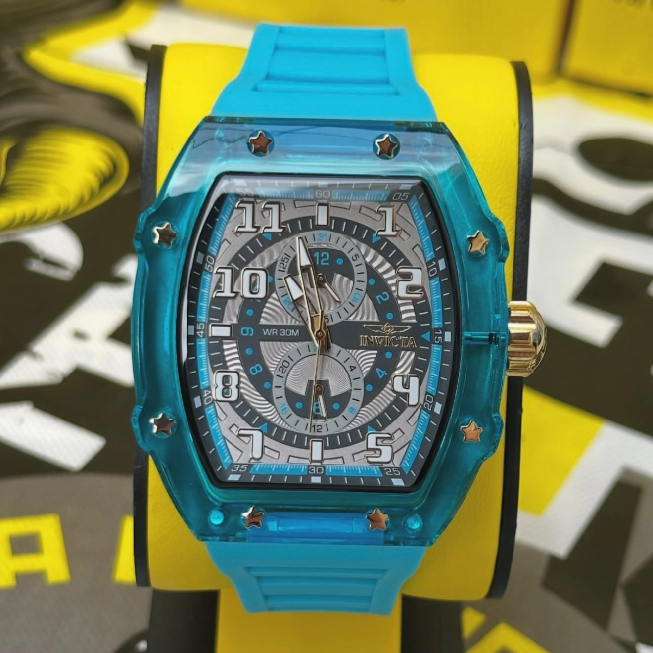 Invicta Men´s Watch 48.5mm Racing Cyclone Quartz Blue Tone