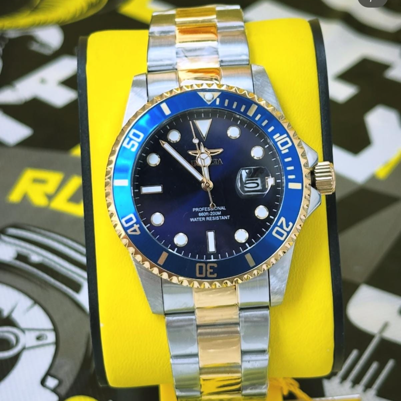 Invicta Pro Diver Blue/Gold Men´s Watch 42mm Quartz-Steel