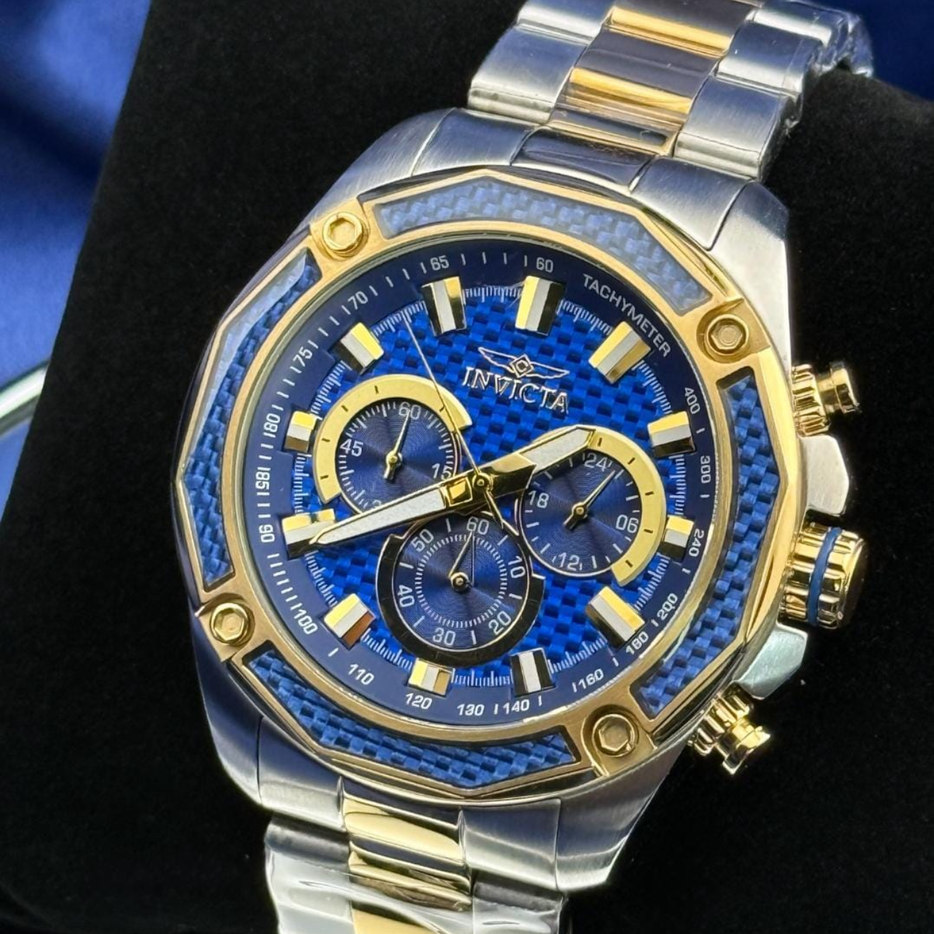 Invicta Men´s Aviator Quartz Chronograph Blue Dial Watch 48mm