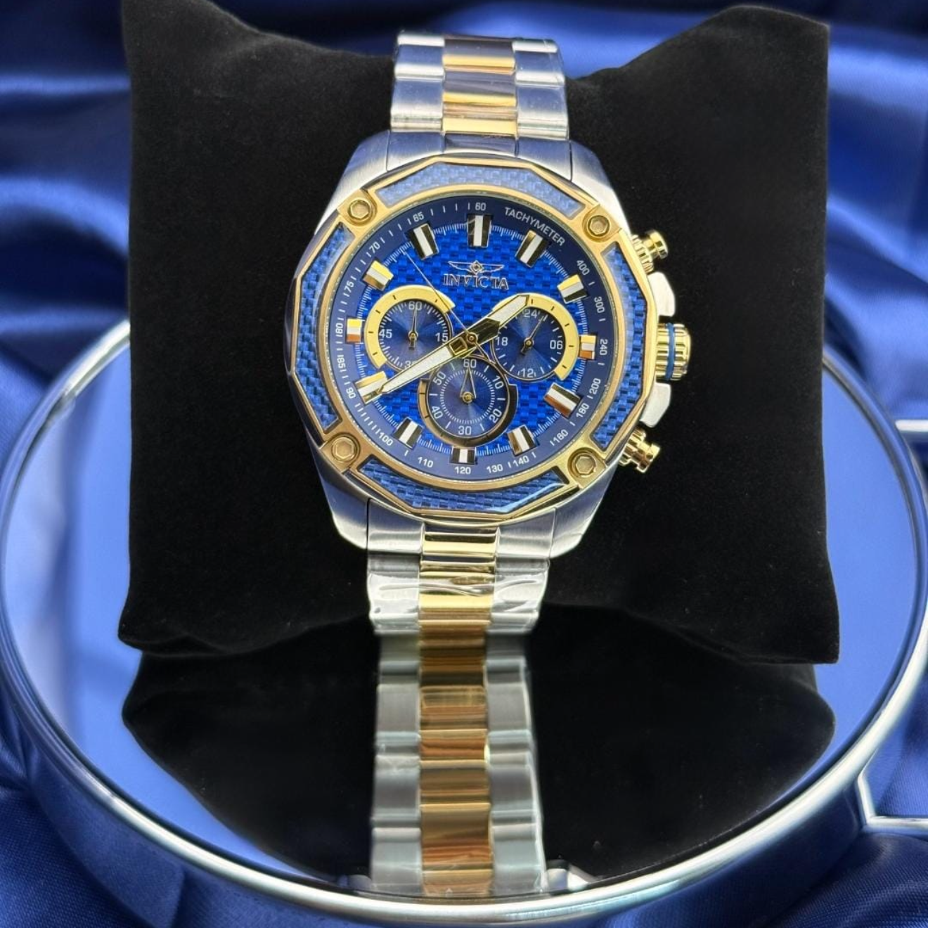 Invicta Men´s Aviator Quartz Chronograph Blue Dial Watch 48mm