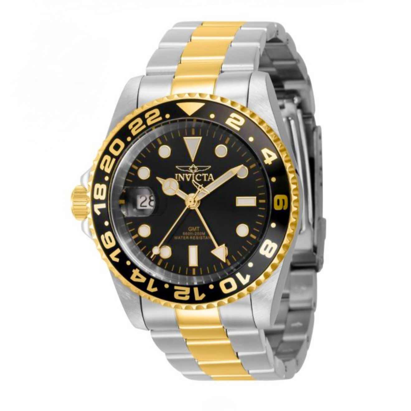Invicta Pro Diver Left-Handed Swiss Ronda GMT/ Men´s Watch 42mm ,Steel Gold