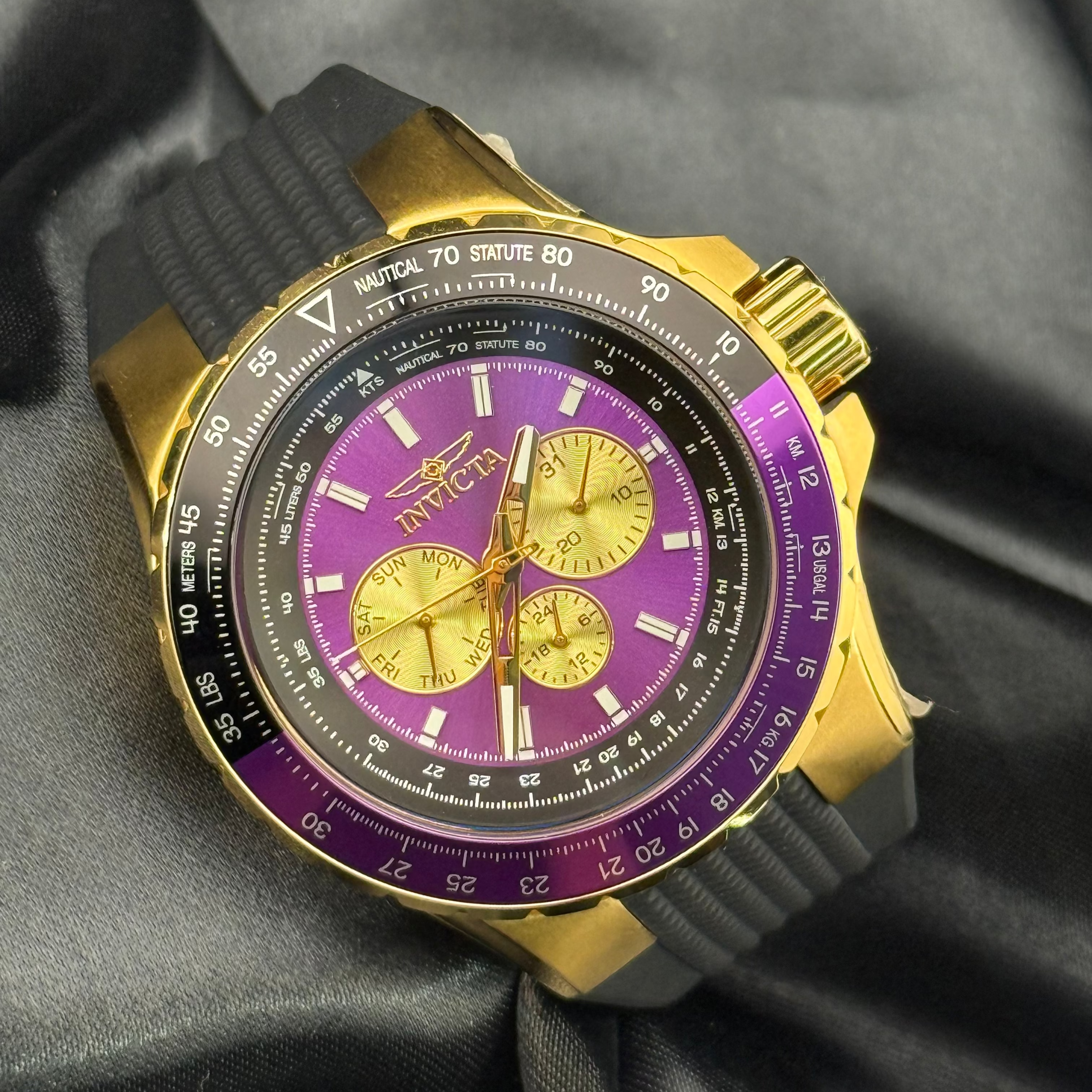 Invicta Purple/Blak Aviator Men´s 50mm Quartz